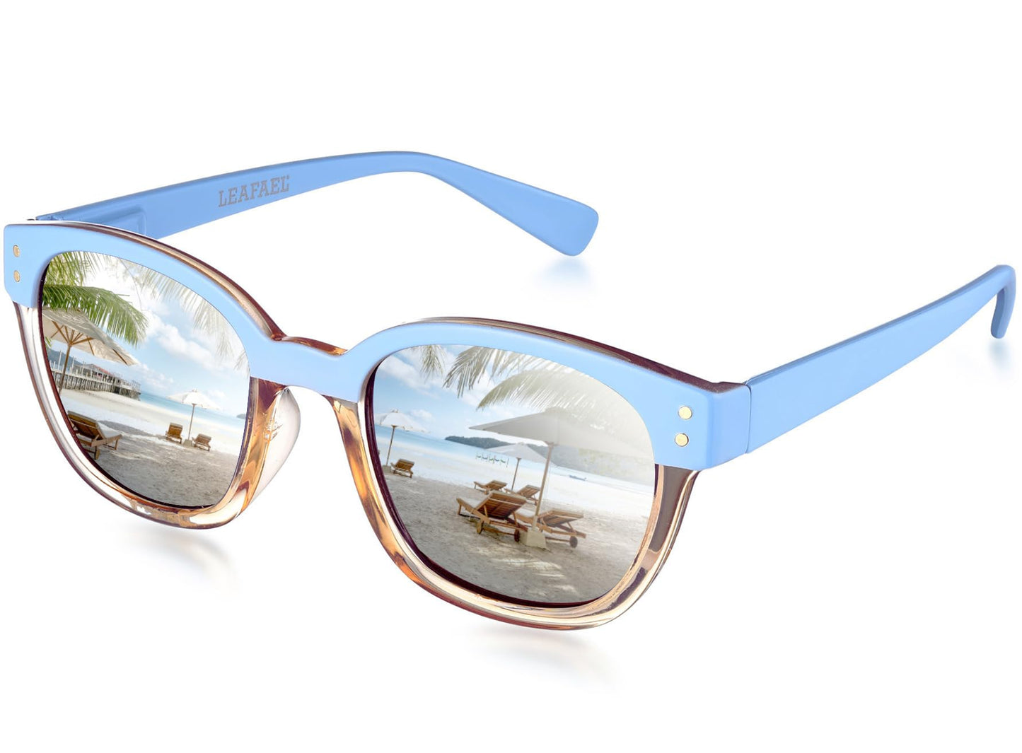 Leafael Polarized Sunglasses Women's Trendy Two Tone Design, UV400 100% Protection, Retro Square Frame, Lifestyle & Active