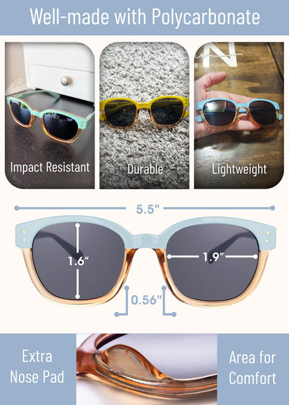 Leafael Polarized Sunglasses Women's Trendy Two Tone Design, UV400 100% Protection, Retro Square Frame, Lifestyle & Active