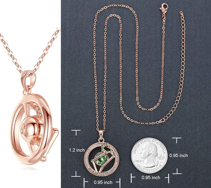 Leafael "Superstar Zodiac Constellation Pendant Necklace Made with Premium Crystal Horoscope Jewelry, Gold or Rose Gold Plated, 18"+ 2"