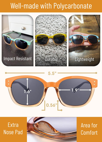 Leafael Polarized Sunglasses Women's Trendy Two Tone Design, UV400 100% Protection, Retro Square Frame, Lifestyle & Active