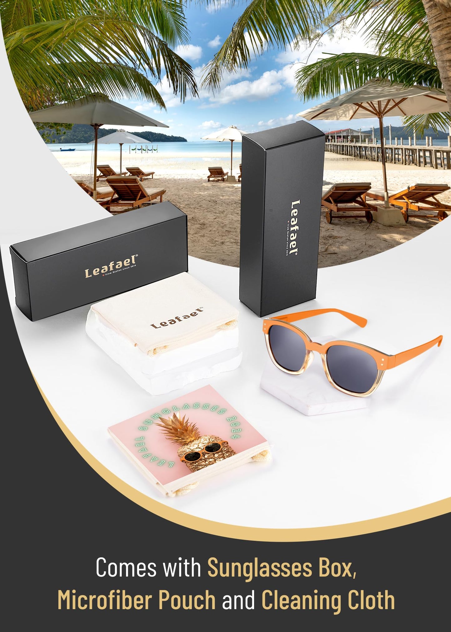 Leafael Polarized Sunglasses Women's Trendy Two Tone Design, UV400 100% Protection, Retro Square Frame, Lifestyle & Active