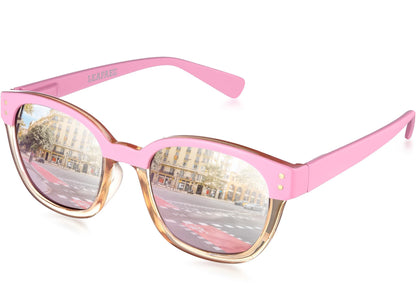 Leafael Polarized Sunglasses Women's Trendy Two Tone Design, UV400 100% Protection, Retro Square Frame, Lifestyle & Active