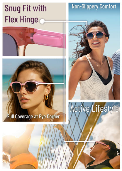 Leafael Polarized Sunglasses Women's Trendy Two Tone Design, UV400 100% Protection, Retro Square Frame, Lifestyle & Active