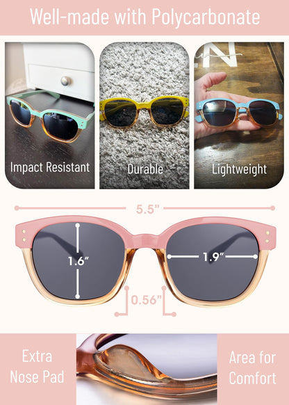 Leafael Polarized Sunglasses Women's Trendy Two Tone Design, UV400 100% Protection, Retro Square Frame, Lifestyle & Active