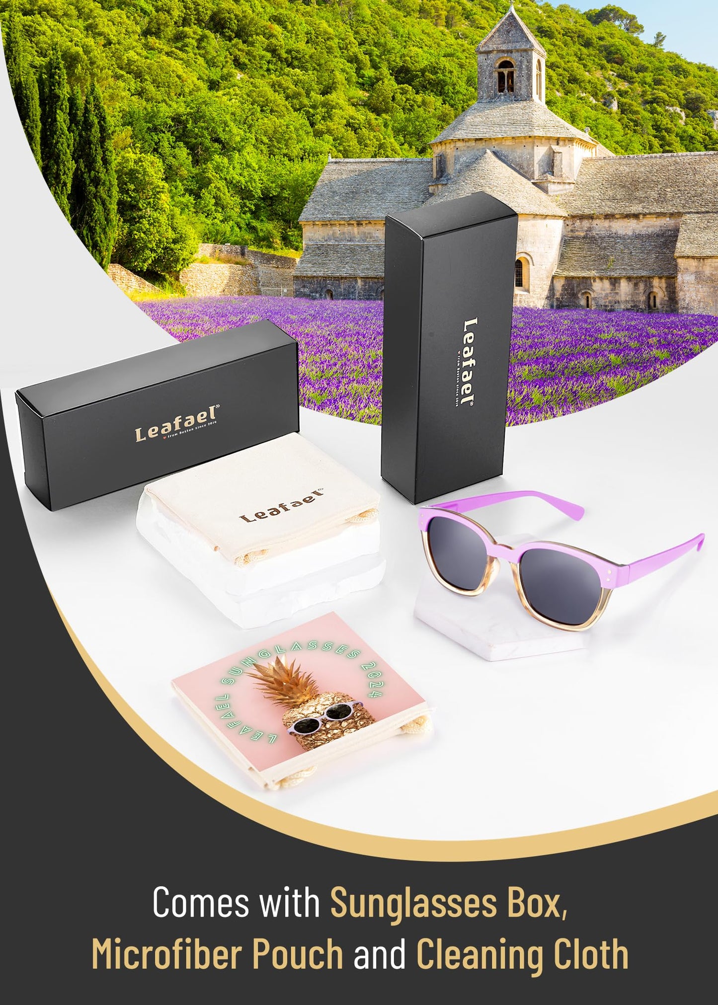 Leafael Polarized Sunglasses Women's Trendy Two Tone Design, UV400 100% Protection, Retro Square Frame, Lifestyle & Active