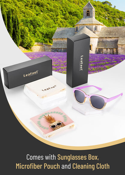 Leafael Polarized Sunglasses Women's Trendy Two Tone Design, UV400 100% Protection, Retro Square Frame, Lifestyle & Active