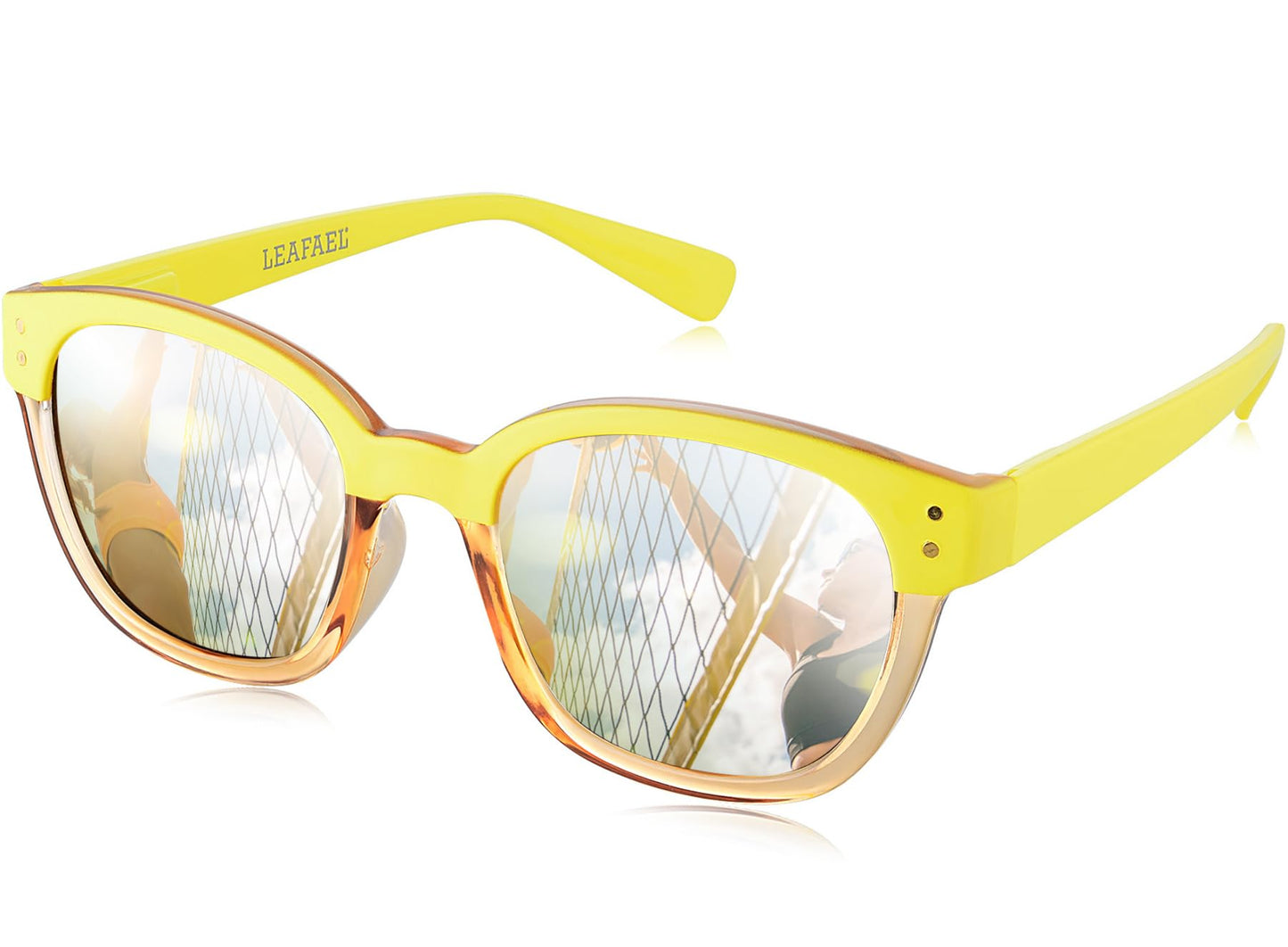 Leafael Polarized Sunglasses Women's Trendy Two Tone Design, UV400 100% Protection, Retro Square Frame, Lifestyle & Active